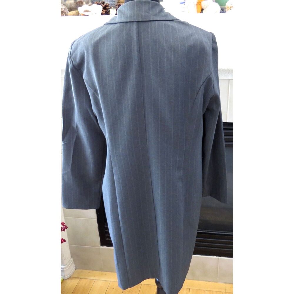 Vintage 90's Jamie Brooke Women's Longline Blazer/Jacket Gray Pinstripe 12 EUC - Picture 2 of 7